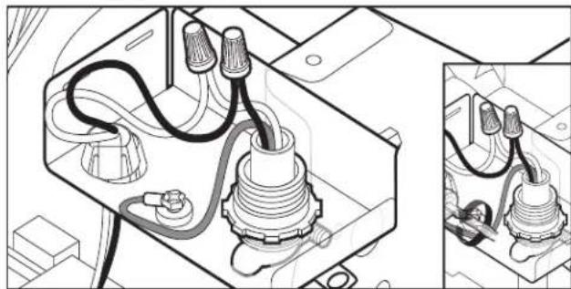 AMANA ADB1400AMS - Cordon d'alimentation - fixation du cordon dans le serre-cable - 1