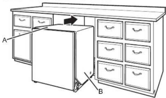 AMANA ADB1400AMB - Move dishwasher close to cabinet opening - 4