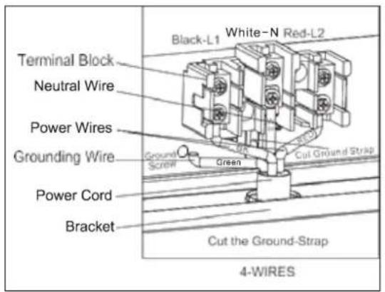 Avanti DER24P3S - 4-Wire Power Cord Installation - 1