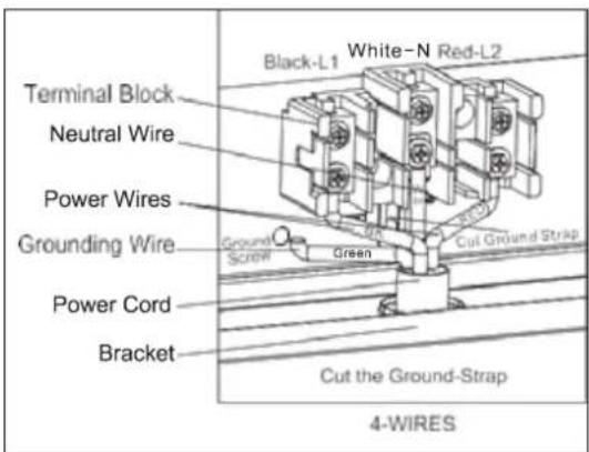 Avanti DER20P3S - 4-Wire Power Cord Installation - 1