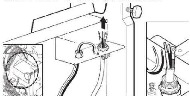 AMANA ADB1400AMW - Cordon d'alimentation - acheminement du cordon dans la boîte de connexion - 1