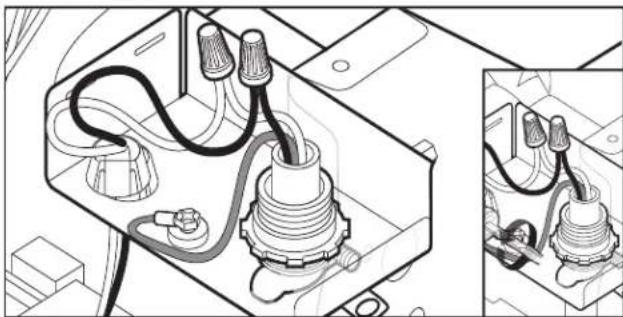 AMANA ADB1400AMW - Cordon d'alimentation - fixation du cordon dans le serre-câble - 1