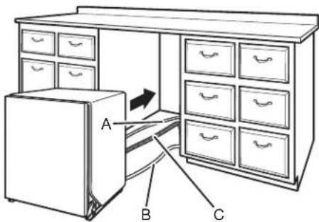 AMANA ADB1400AMW - Move dishwasher close to cabinet opening - 1