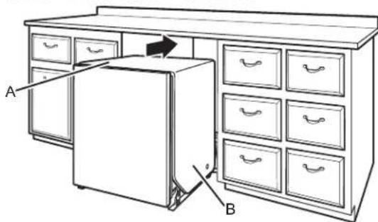 AMANA ADB1400AMW - Move dishwasher close to cabinet opening - 4