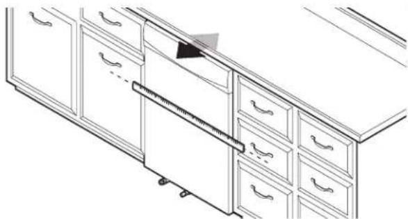 AMANA ADB1400AMW - Aligner l'avant du lave-vaisselle avec les portes des armoires - 1