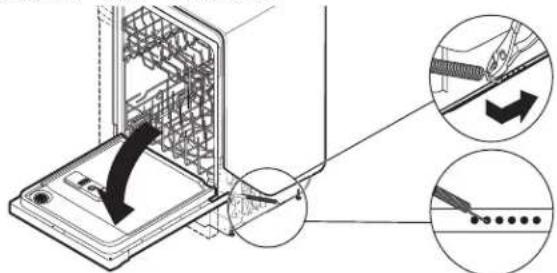 AMANA ADB1400AMW - Porte se ferme trop rapidement - diminuer tension des ressorts - 1