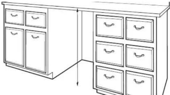 AMANA ADB1400AMW - Mesure de l'ouverture d'encastrement - 1