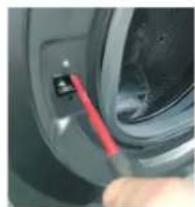 HAIER HWDQ90B416FWBB - DOOR LOCK | TYPE 2 TOOLS - CROSS-HEADED SCREWDRIVER, TONG, FLAT SCREWDRIVER - 4