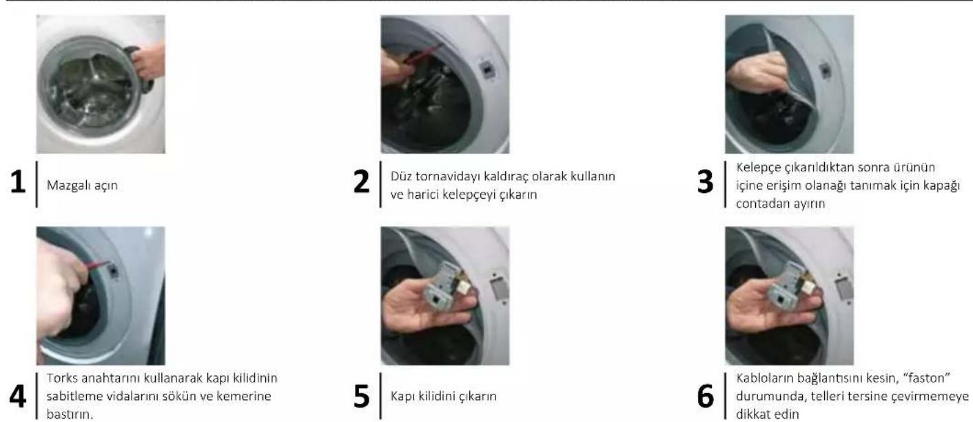 HAIER HWDQ90B416FWBB - KAPI KİLİDİ | TÜR 1 ARAÇLAR - YILDIZ BAŞLI TORNAVİDA, MAŞA, DÜZ TORNAVİDA - 1