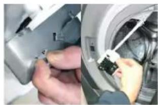 HAIER HWDQ90B416FWBB - DOOR LOCK | TYPE 2 TOOLS - CROSS-HEADED SCREWDRIVER, TONG, FLAT SCREWDRIVER - 7