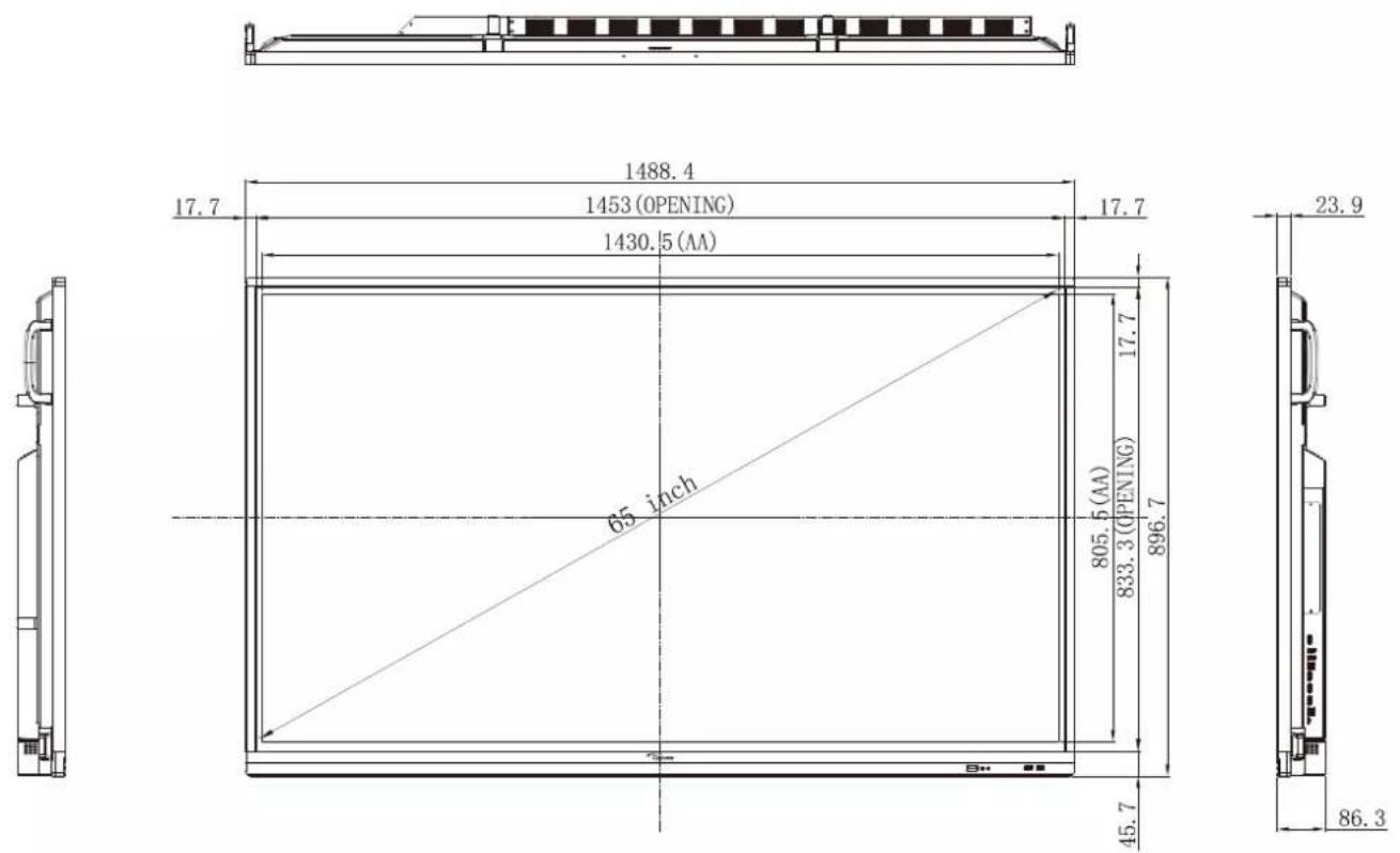 OPTOMA Interactive Flat Panel - Dimensions - 1