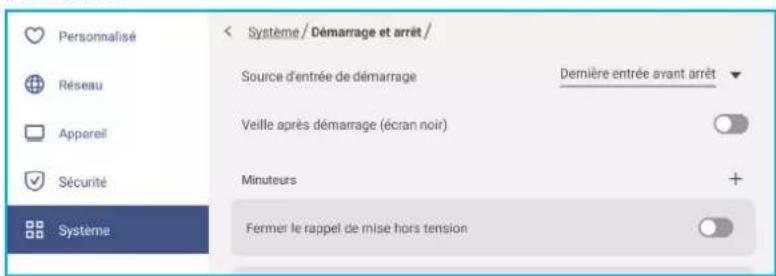 OPTOMA Interactive Flat Panel - Configuration des paramètres du système - 3