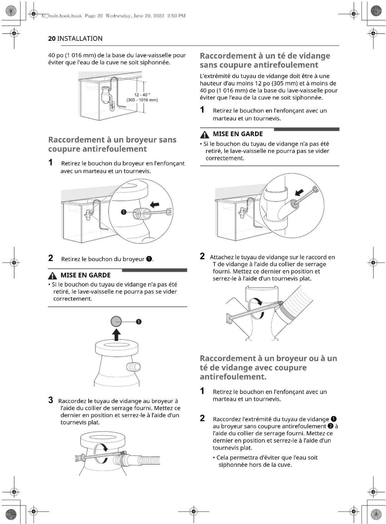 LG LDTH7972S - Hauteur du tuyau de vidange - 2