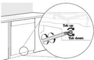 LG LDTH7972S - Ajuste de la pata de nivelación trasera - 1