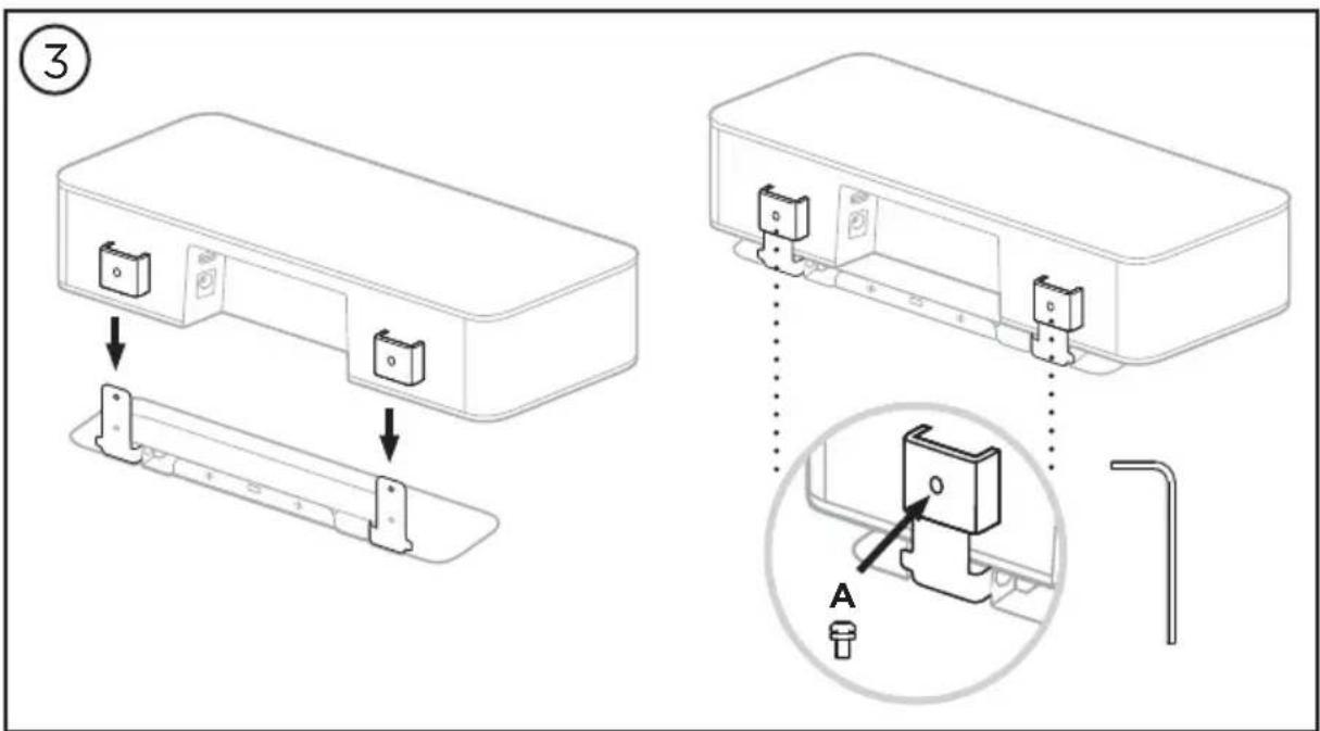 BOSE Videobar VBS - 将VB-S安装到桌子、置物架、书柜上 - 3