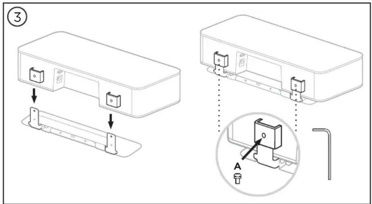 BOSE Videobar VBS - 將VB-S安裝於桌面、層架或斗櫃 - 3