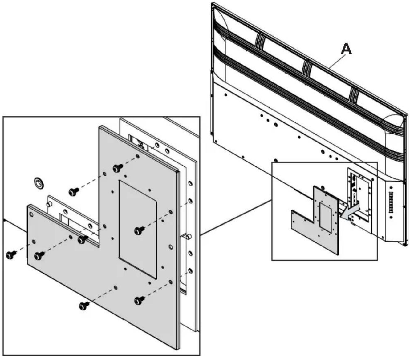 Peerless-AV NT653 - Removing I/O Terminal Cover - 1