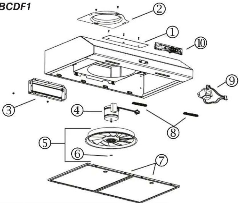 BROAN BCSEK124SS - REPUESTOS Y REPARACIONES - 1