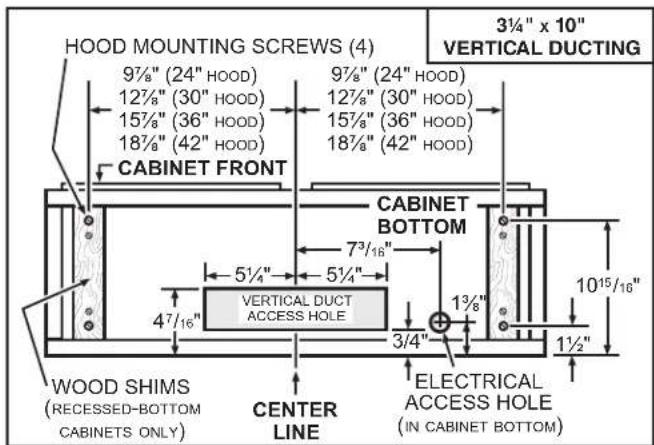 BROAN BCSEK124SS - Standard Installation (without EZ1 Brackets) - 1