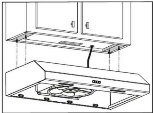BROAN BCSEK124SS - Installation de la hotte (installation standard) - 1