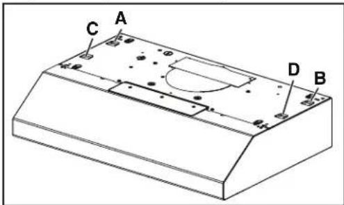 BROAN BCSEK124SS - Installation de la hotte (avec supports EZ1) - 1