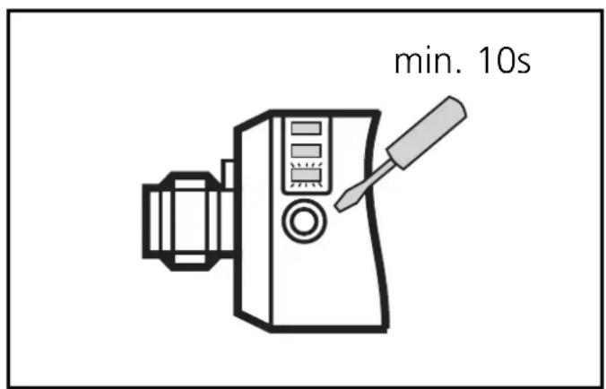 IFM KN0004 - Activating the NO/NC mode: - 1
