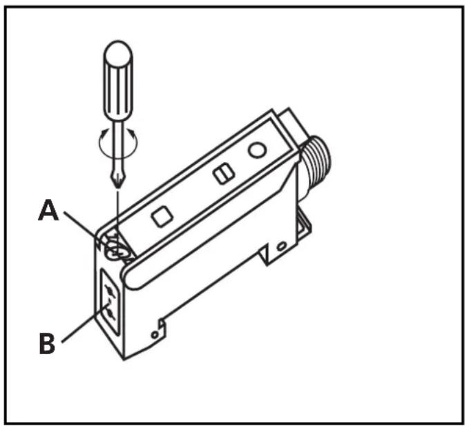 IFM OB5031 - Mount the fibre optics: - 1