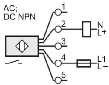 IFM KG5004 - Programmation par raccordement (KDE - ac/dc pnp/npn)4.4.1 - 1