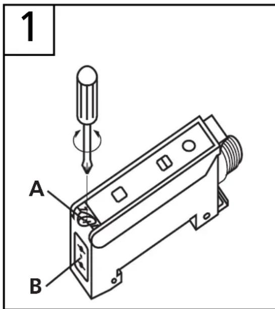 IFM OB5025 - Mount the fibre optics: - 1