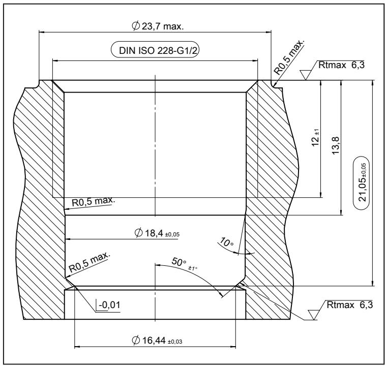 IFM PL1502 - 金属間シールを使用するフラッシュマウント取付けゼロリーク - 2