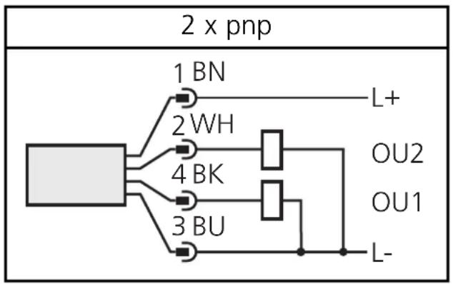 graph TD A["Component"] -->|1 BN| B["L+"] A -->|2 WH| C["OU2"] A -->|4 BK| D["OU1"] A -->|3 BU| E["L-"] A --> F["Ground"]