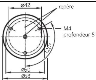 ø42 repère M4 profondeur 5 20° ø50 ø58