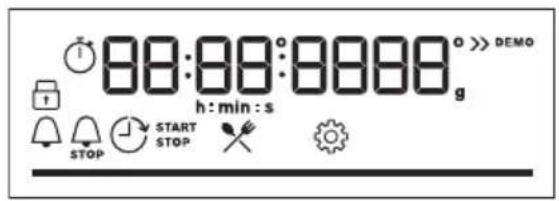 88:88:8888 h : min : s STOP START STOP DEMO
