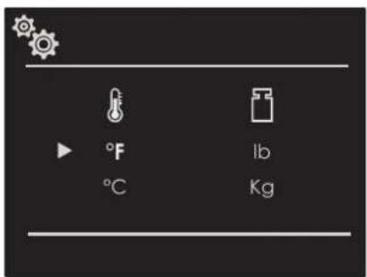 °F °C lb Kg