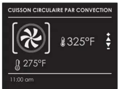 CUISSON CIRCULAIRE PAR CONVECTION 325°F 275°F 11:00 am