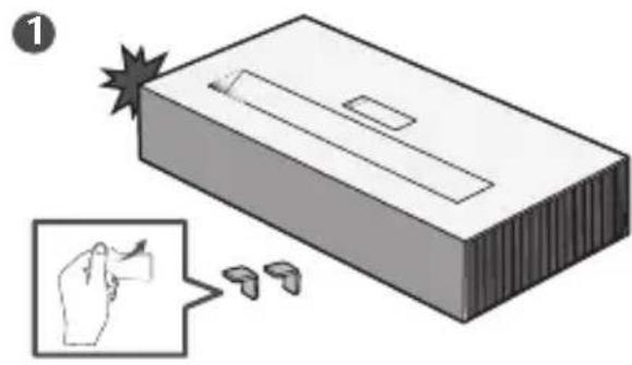 LG CineBeam HU915QE - Utilisation des protecteurs de bords - 1