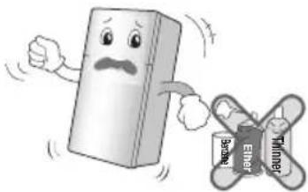 Cartoon illustration showing a distressed refrigerator with a 'Bened' sign and a crossed 'Fimmer' sign, symbolizing energy or consumer behavior.