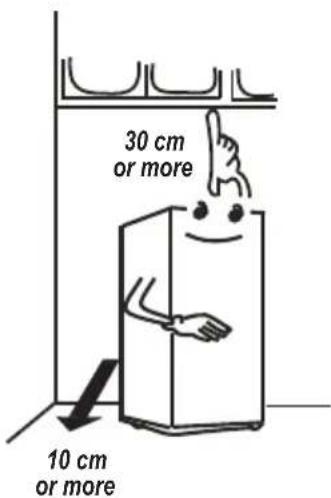 30 cm or more 10 cm or more