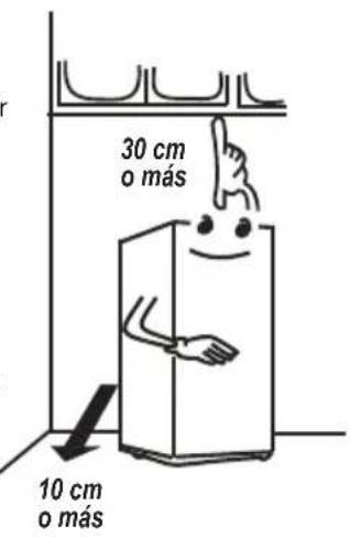 30 cm o más 10 cm o más
