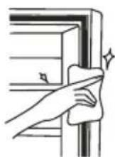 Safety warning illustration showing a snake being stopped by a 'no' symbol and a person inside a box.