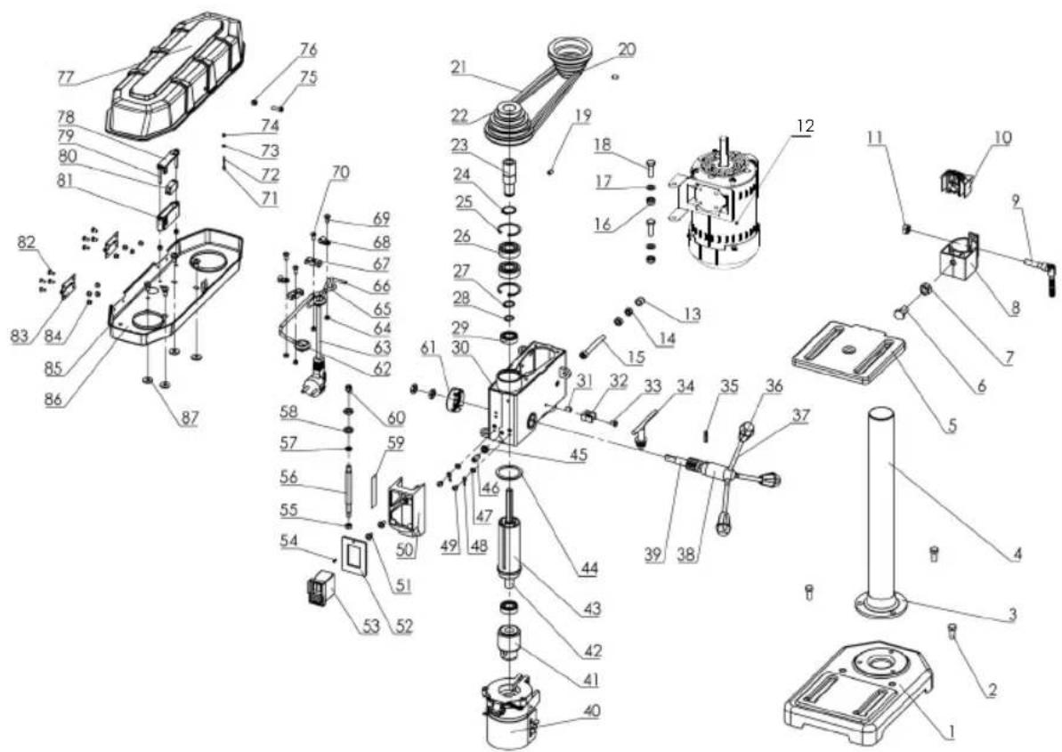 Ferm TDM1027 - Spare parts list - 1