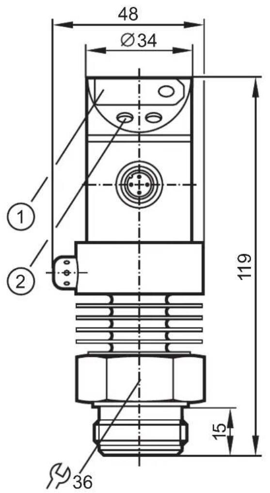 IFM PH1214 - Maßzeichnung / Scale drawing / Dimensions - 1