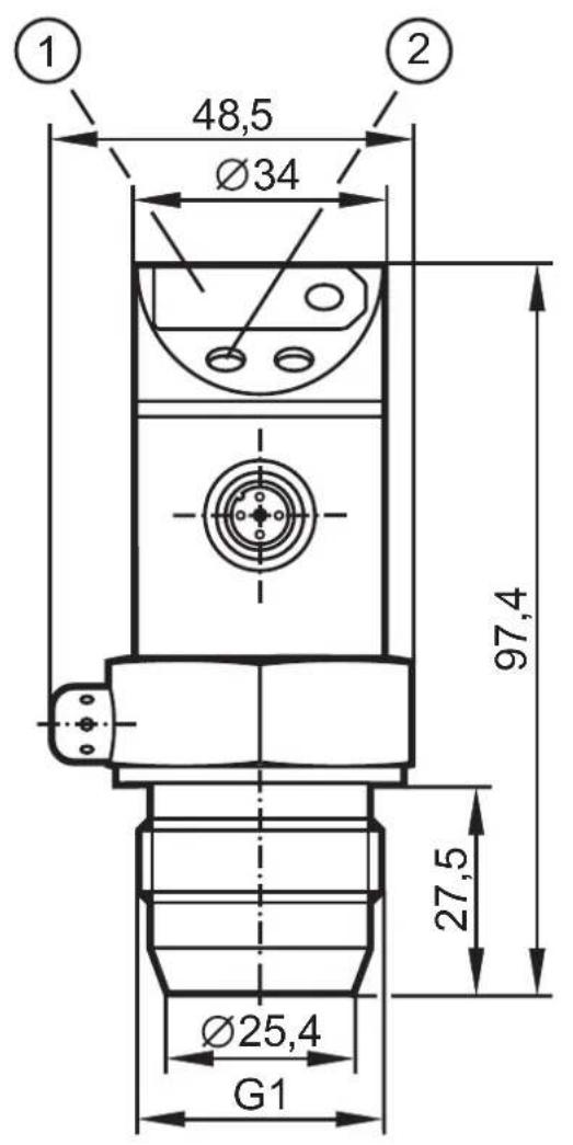 IFM PF003A - Maßzeichnung / Scale drawing / Dimensions - 1