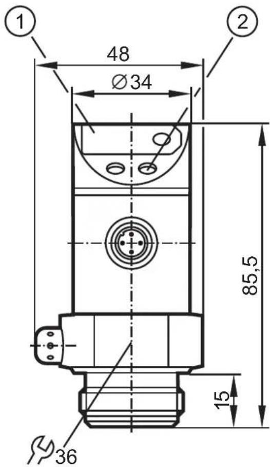 IFM PH0104 - Maßzeichnung / Scale drawing / Dimensions - 1