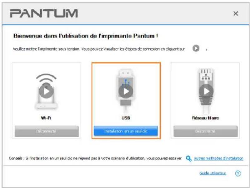 PANTUM CM1100ADN - Connecter l'imprimante via le câble USB - 2