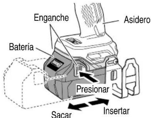 HiKOKI WR36DF - MÉTODO DE EXTRACCIONE INSTALACION DE LA BATERIA - 1