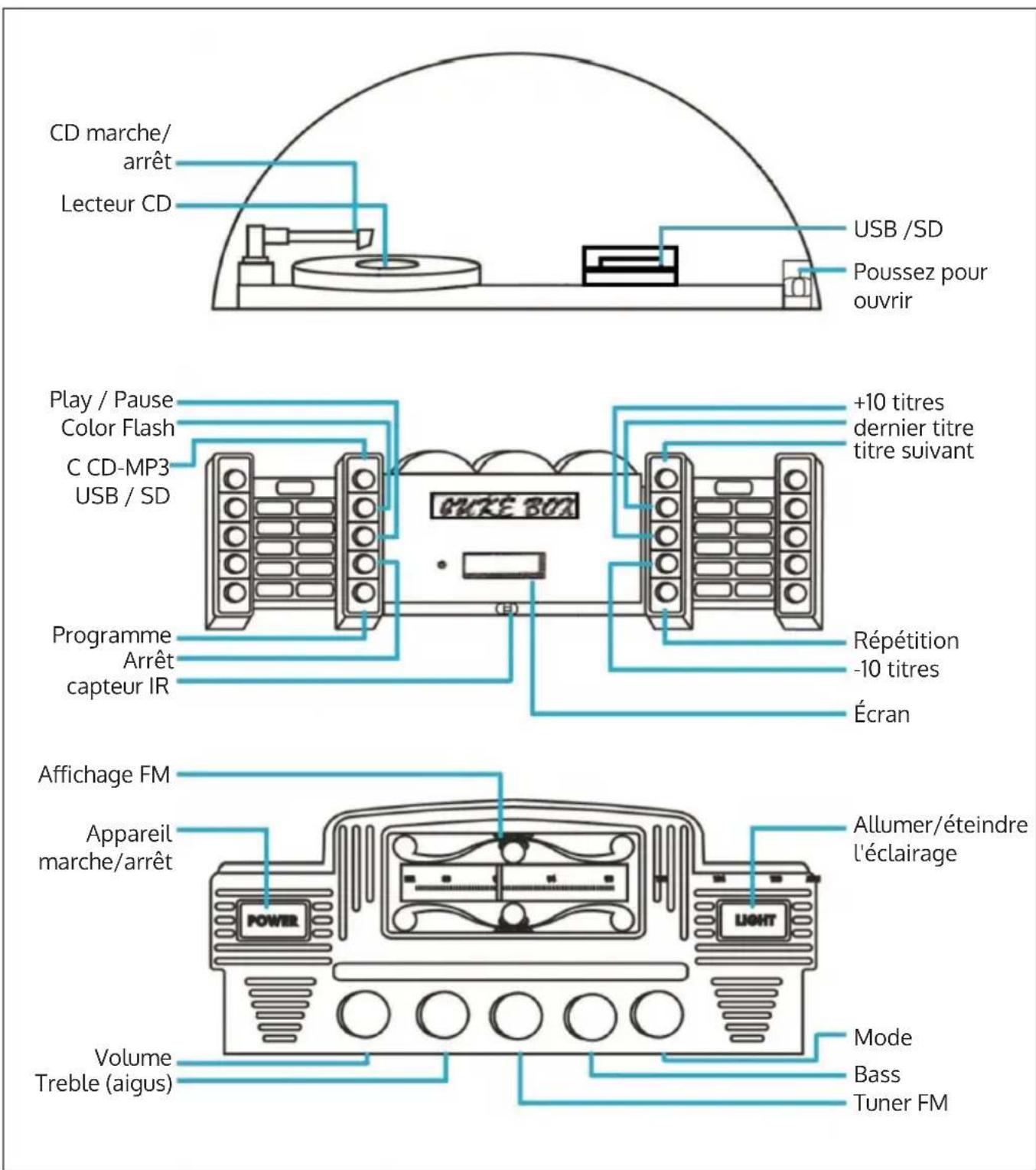 Auna Graceland XXL BT - Face avant - 1