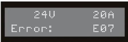 24V 20A Error: E07