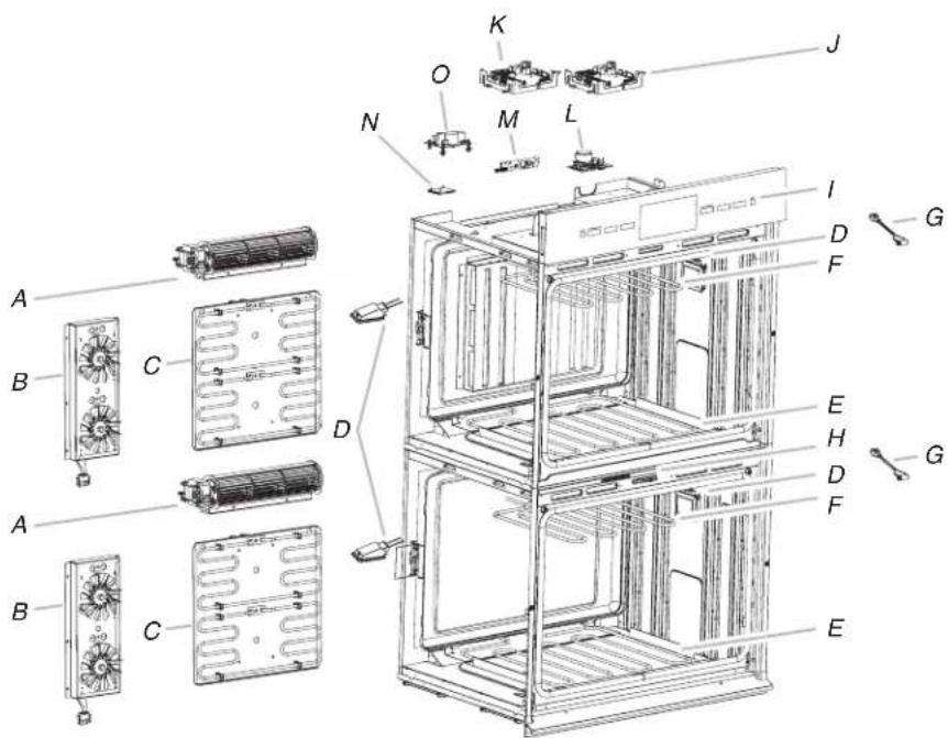 JENN-AIR JJW3830LL - Positions des composants - 1
