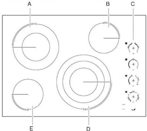 JENN-AIR JEC4424HB - PARTS AND FEATURES – KNOB CONTROLS - 5